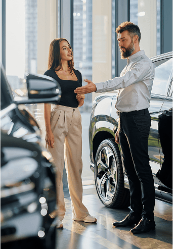 Couple with luxury car